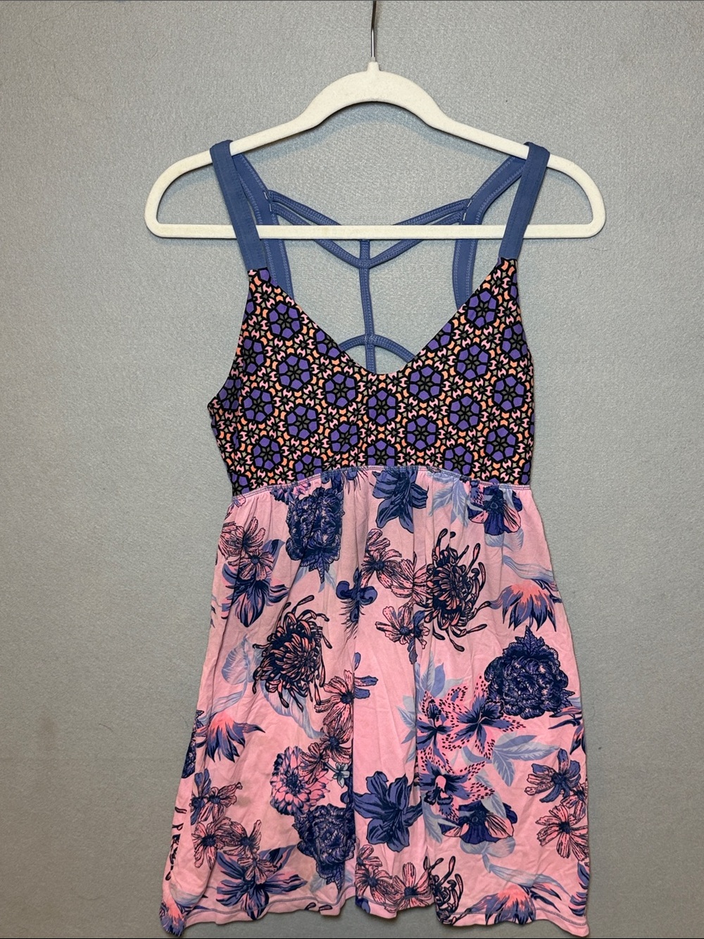 Maaji Pink and Blue Floral Mini Dress